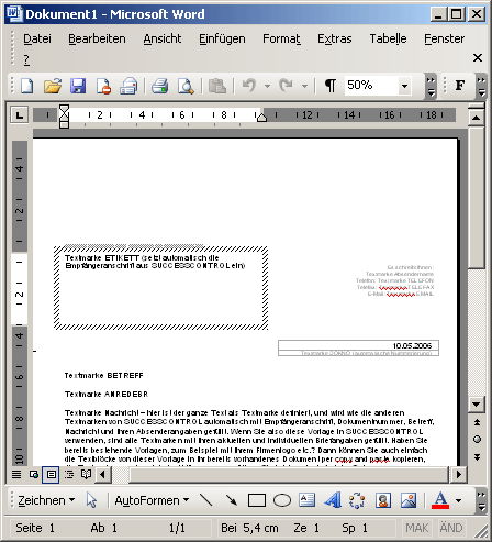Screenshot vom Programm: Word Vorlagen Sammlung fr W 2000-2010
