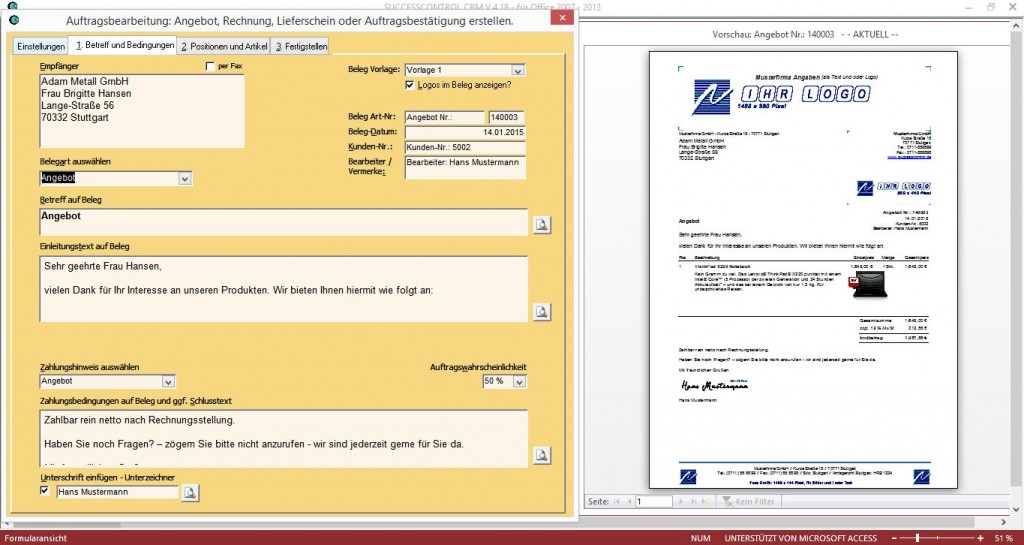 Auftragsverwaltung Software - übersichtlich effizient einfach
