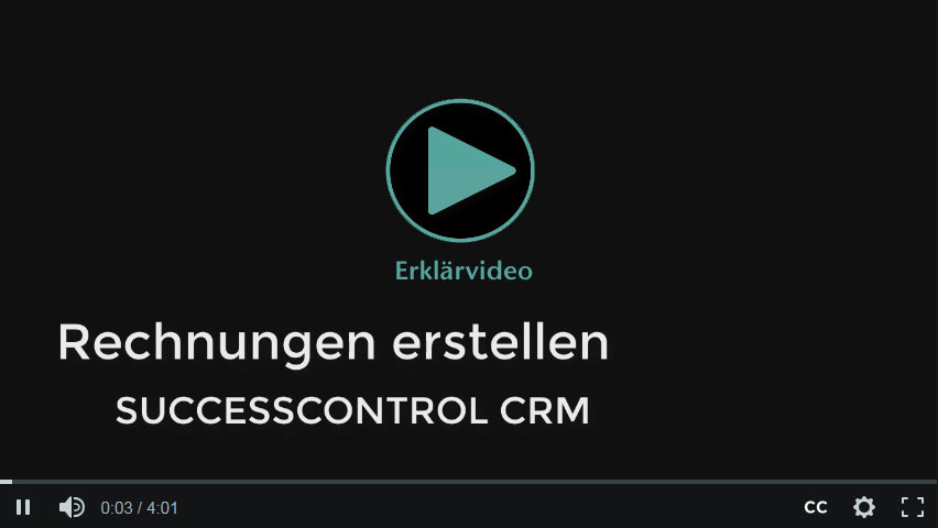 Video: Rechnungen erstellen mit dem Programm von SuccessControl CRM