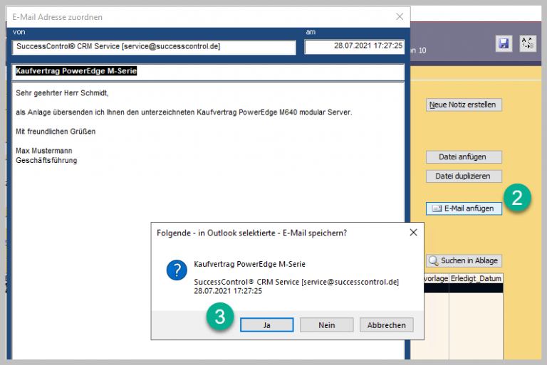 Outlook Mail speichern – als Datei beim Absender mit Kontakthistorie