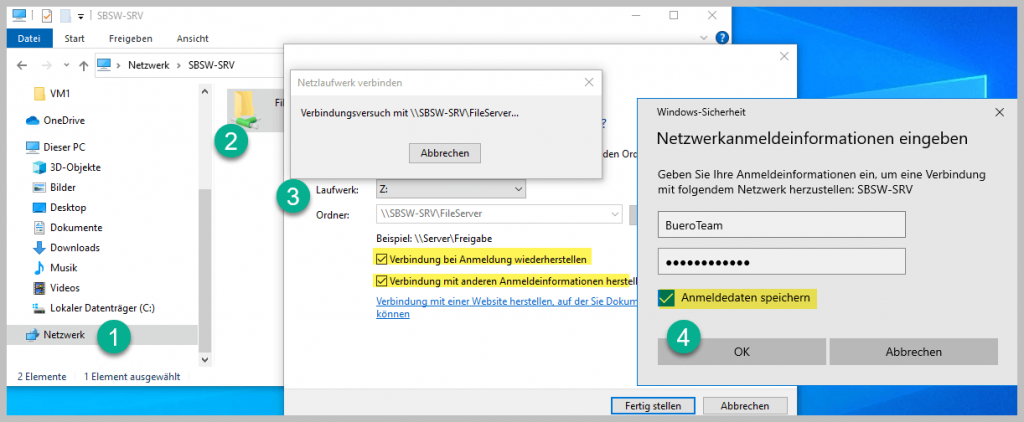 Ein Netzlaufwerk erstellen und verbinden mit Windows 10