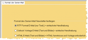 Format einer Outlook Serienmail festlegen